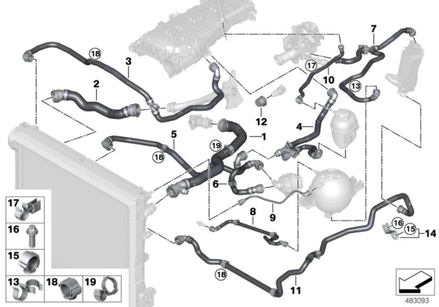 2019 BMW X4  Radiator Hose Diagram for 17128673201