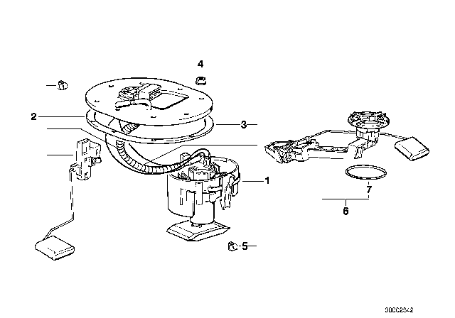 1995 BMW 740iL  Fuel System Diagram for 16141182111