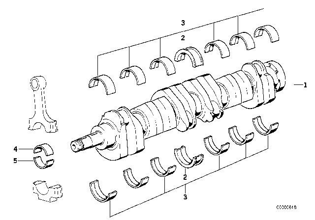 1993 BMW M5 Crankshaft Diagram for 11211315109