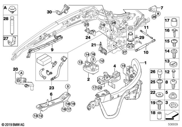 2010 BMW 328i  Countersunk Screw Diagram for 54377197986