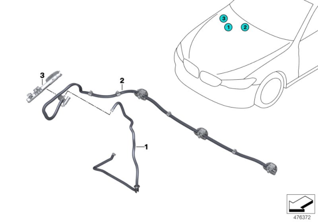 2018 BMW M5  Nozzle Chain, Windscreen Washer System Diagram for 61667388756