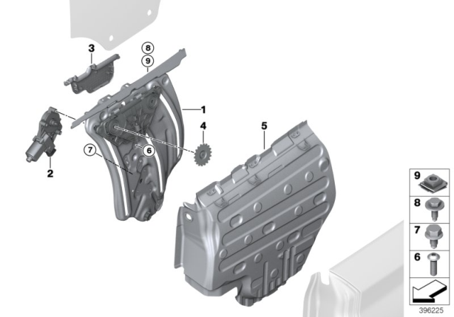 2020 BMW 230i xDrive  Rear Left Window Regulator Diagram for 51357435757