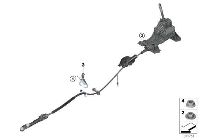 2016 BMW X1  Bracket, Shift Cable Diagram for 25117632765