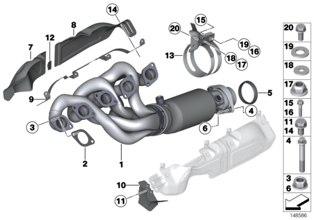 2008 BMW M6  Protective Cover Front Diagram for 18407835473