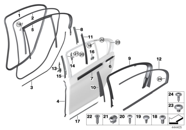 2018 BMW 740i xDrive  Gasket Entrance Rear Left Diagram for 51727341643