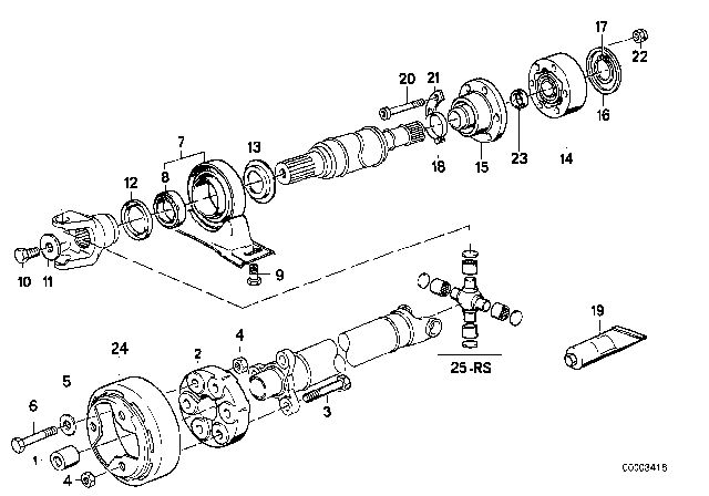 1991 BMW 525i  Lubricant Olistamoly 2 Ln 584 Lo Diagram for 83190447919