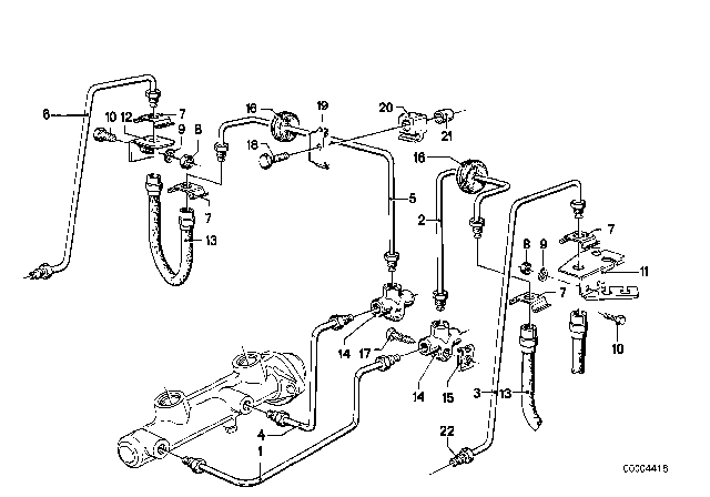 1980 BMW 733i  Pipe Diagram for 34321153659