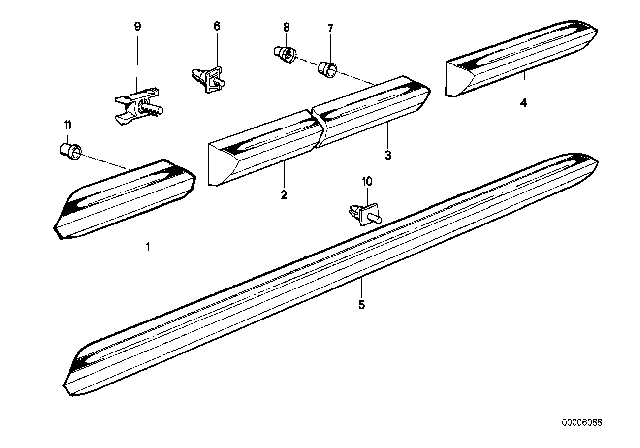 1984 BMW 325e  Moulding Door Front Left Diagram for 51131904769