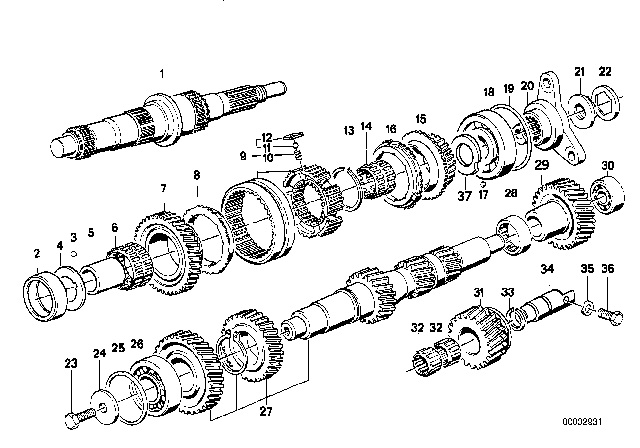 1993 BMW M5  Roller Bushing Diagram for 23121224077