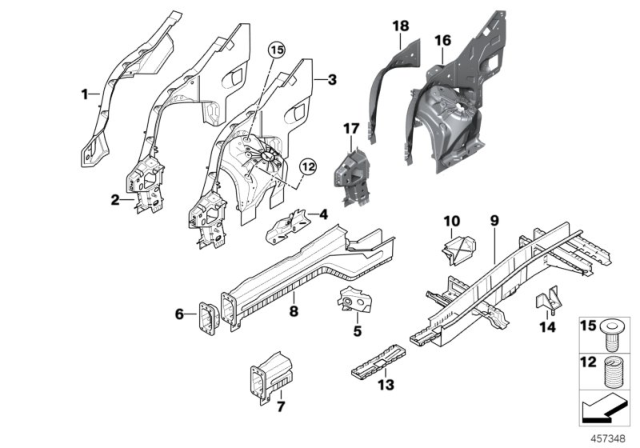 2013 BMW X5 M  Engine Support, Left Diagram for 41117174281