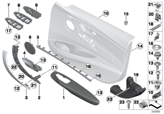 2013 BMW 335i  Armrest, Front Left Diagram for 51417279295