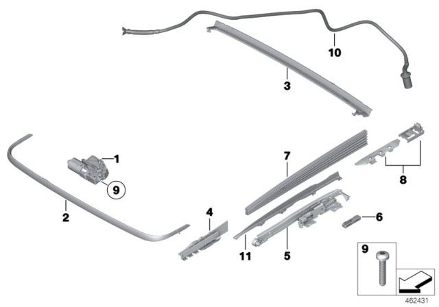 2013 BMW Alpina B7L  Drip Moulding Diagram for 54107209195