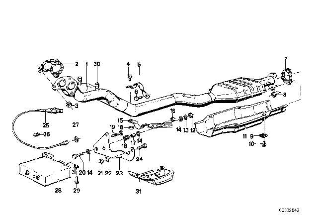 1981 BMW 320i  Exhaust Support Diagram for 18211245957