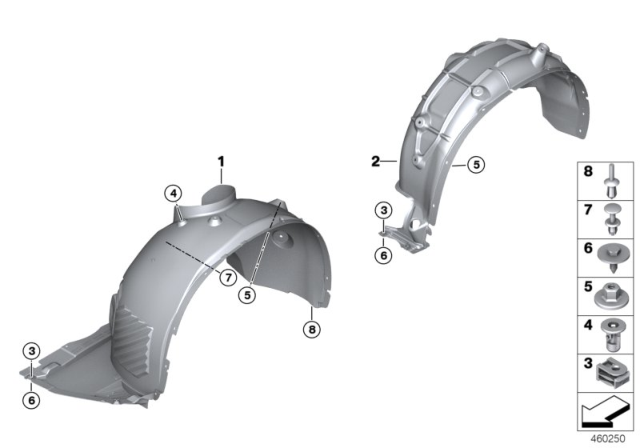 2020 BMW X2  Cover, Wheel Housing, Rear Right Diagram for 51717427926