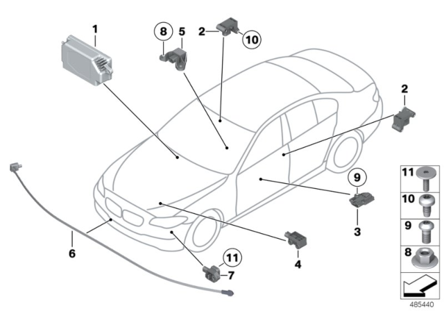 2012 BMW 528i xDrive Countersunk Screw Diagram for 07149184932