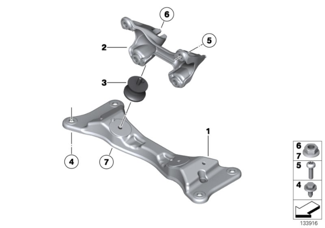 2006 BMW 330i Gearbox Supporting Bracket Diagram for 22316760303