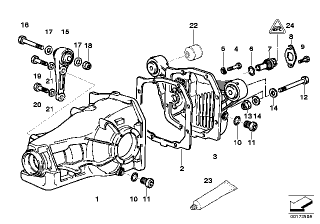 1993 BMW 850Ci  Rubber Mounting Diagram for 33171133934