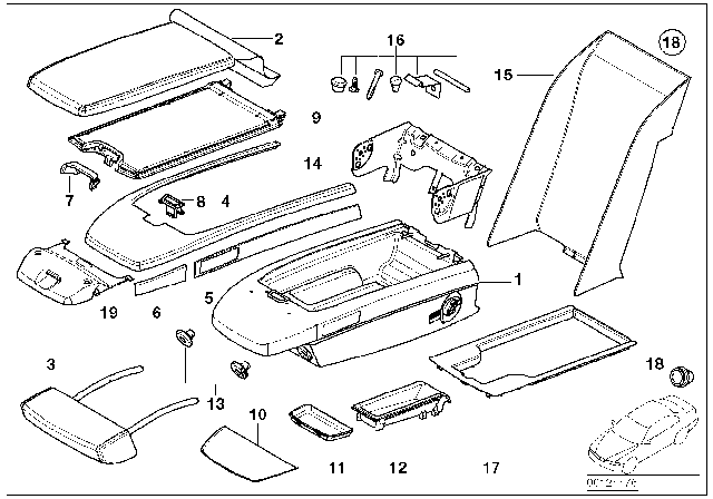 2002 BMW 745i  Guide, Headrest Diagram for 52207068313