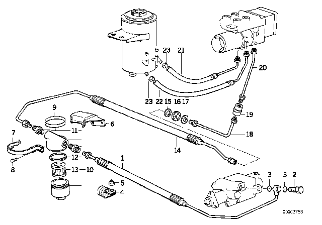 1991 BMW 850i Return Pipe Diagram for 37131159544