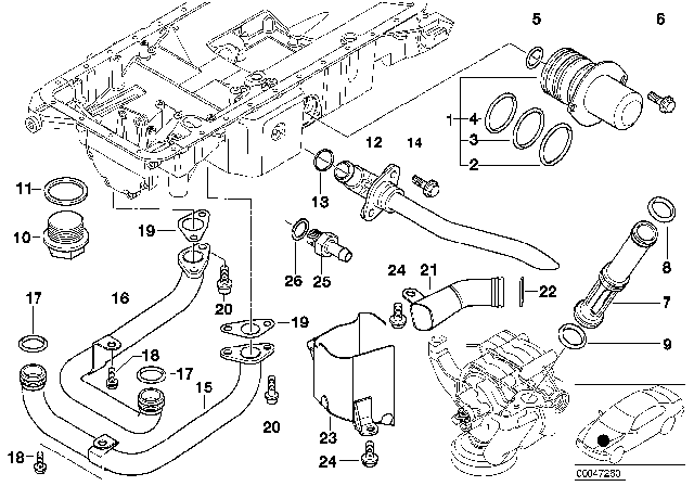 2000 BMW Z8  Suction Pipe Left Diagram for 11137831632