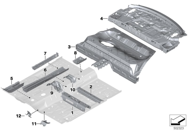 2020 BMW 228i xDrive Gran Coupe  PARTITION, UPPER TRUNK Diagram for 41007955518