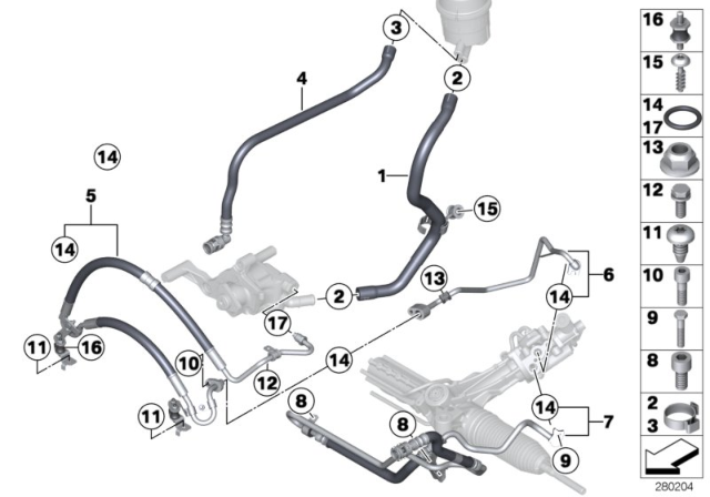 2018 BMW M6  Suction Hose Diagram for 32412284411