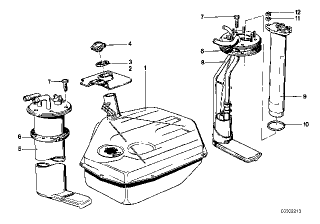 1983 BMW 633CSi  Metal Fuel Tank Diagram for 16111176518
