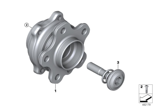 2020 BMW M5  Wheel Hub With Bearing, Rear Diagram for 31207857060