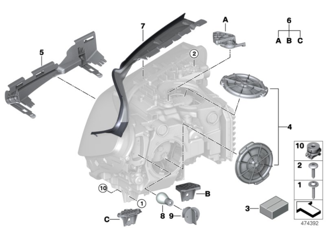 2020 BMW 530i xDrive Set Of Screws Diagram for 63117440363