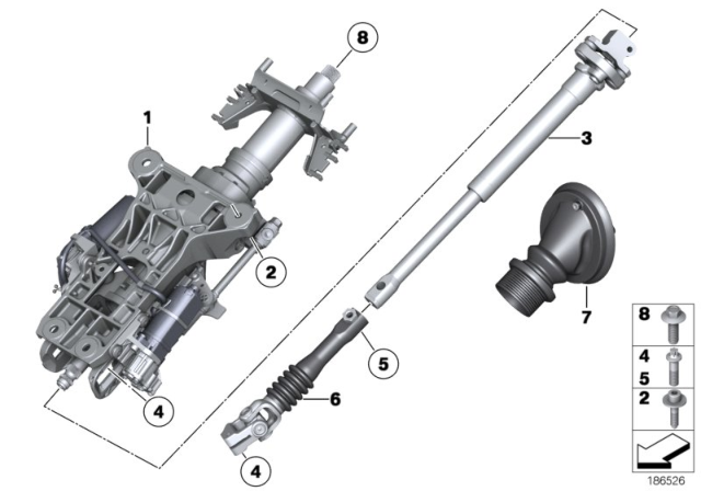 2016 BMW 640i  Steering Shaft Diagram for 32306776108