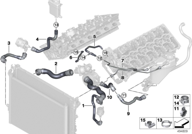 2020 BMW M760i xDrive  HOSE FOR CYLINDER HEAD Diagram for 17128655326