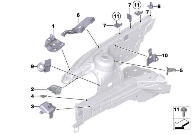 2011 BMW Z4  Bracket, Side Panel, Top Diagram for 41007224892