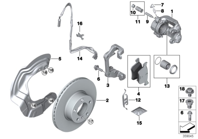 2006 BMW 330xi  Calliper Carrier Diagram for 34116769097
