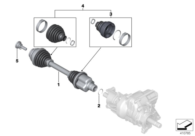 2019 BMW X2  Right Cv Axle Assembly Diagram for 31608611938