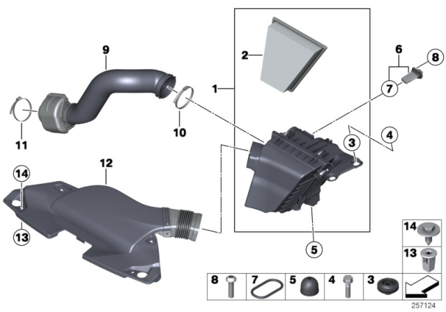 2013 BMW Z4  Air Intake Tube Diagram for 13717613823