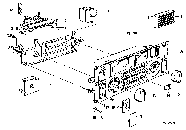1978 BMW 633CSi  Rotary Knob Diagram for 64111367696