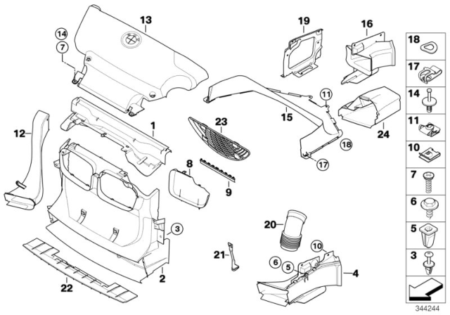 2000 BMW 328i  Body Nut Diagram for 07143421743