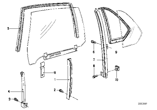 1983 BMW 733i SEALING FRAME LEFT Diagram for 51341849681