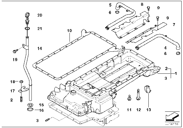 2003 BMW M5  Engine Oil Pan Gasket Diagram for 11137831014