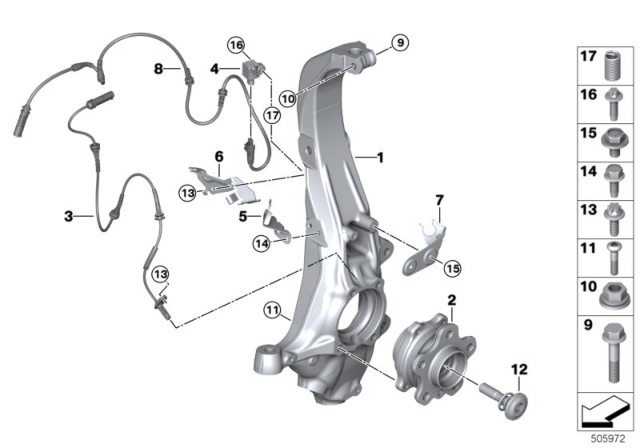 2020 BMW X6  WHEEL HUB WITH BEARING Diagram for 31206893686
