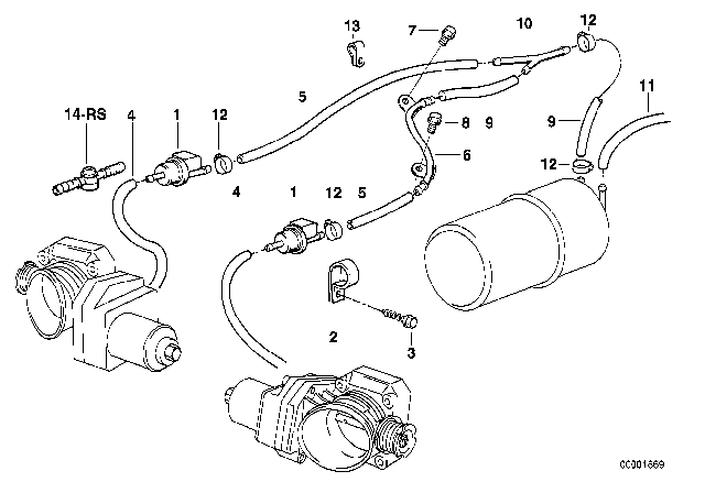 1991 BMW 750iL  Screw Diagram for 13901718262