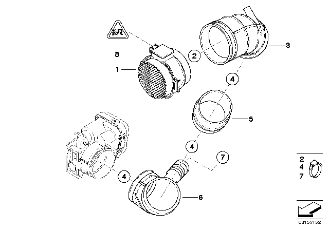 2002 BMW 325xi  Rubber Boot Diagram for 13541705209
