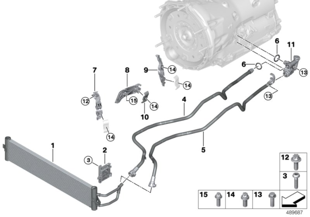 2020 BMW 530i xDrive  BRACKET, OIL COOLER LINE Diagram for 17227936448