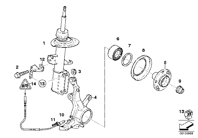 2002 BMW X5  Drive Flange Hub Diagram for 31206756256