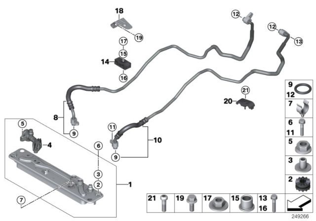 2015 BMW X5  Transmission Oil Cooler With Thermostat Diagram for 17217647315