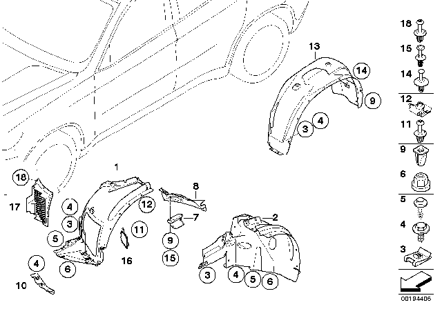 2010 BMW X6 M  Front Left Air Duct Cover Diagram for 51717163281