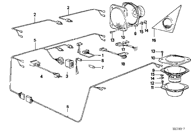 1991 BMW 318i  Fuse Diagram for 07119976100