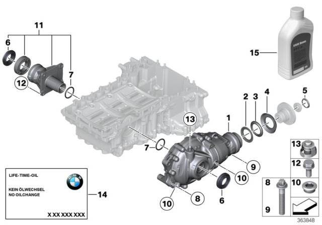 2018 BMW 320i xDrive Front Differential Diagram for 31508635863