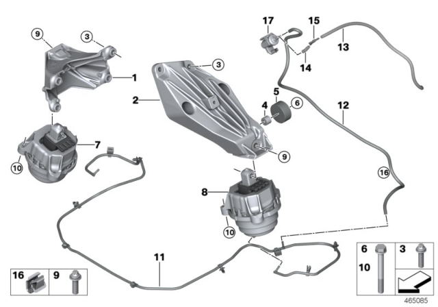 2018 BMW 540d xDrive  Vacuum Pipe Diagram for 22316861587