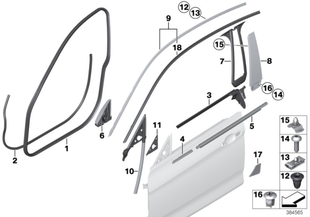 2020 BMW 440i Gran Coupe  Door Sealing Front Left Diagram for 51727409193